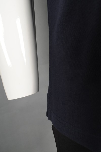 P1138 製作撞色胸筒Polo恤 下擺開叉設計  Polo恤專門店     寶藍色 細節-7